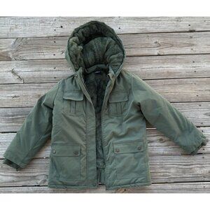 Rare Soho Boys Club Lined Green Parka Jacket Boys size 20 (XL) Hooded full zip j
